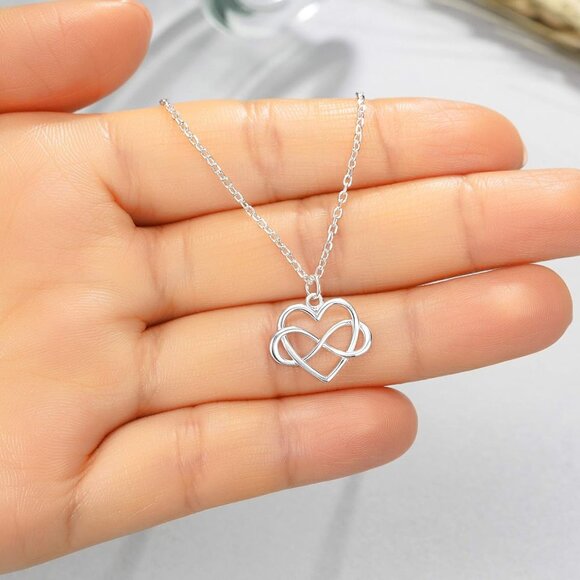 Sterling Silver Granddaughter Necklace Infinity Heart Gift for Women Birthday - Picture 6 of 6